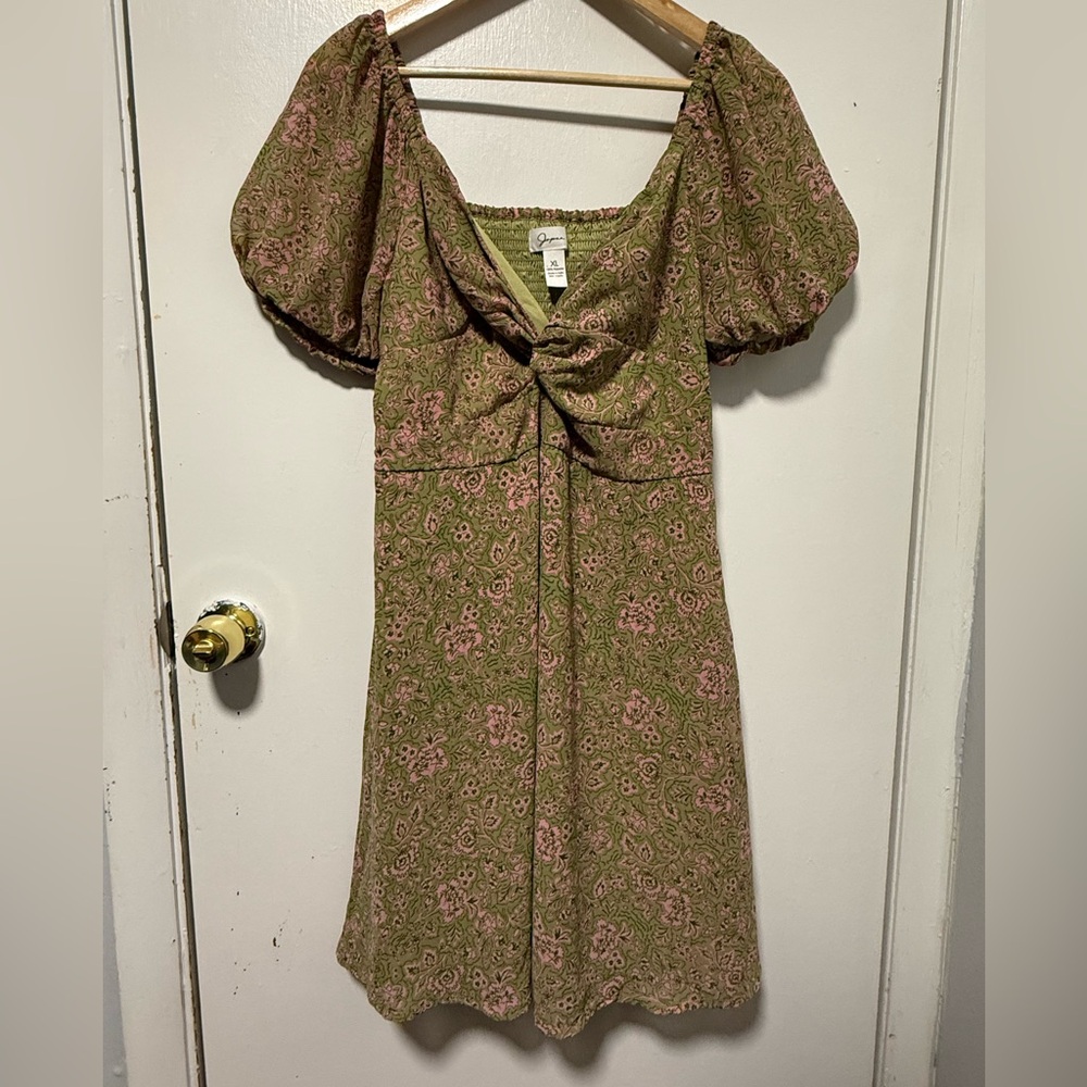 Floral Green and Pink Dress